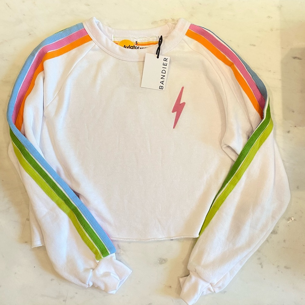 NWT NEVER WORN Aviator Nation cropped sweatshirt